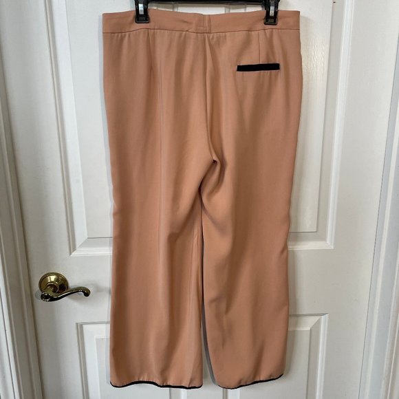 Ecru Studios light rose/tan Wide Leg Cropped Pants women’s size large - Picture 3 of 9